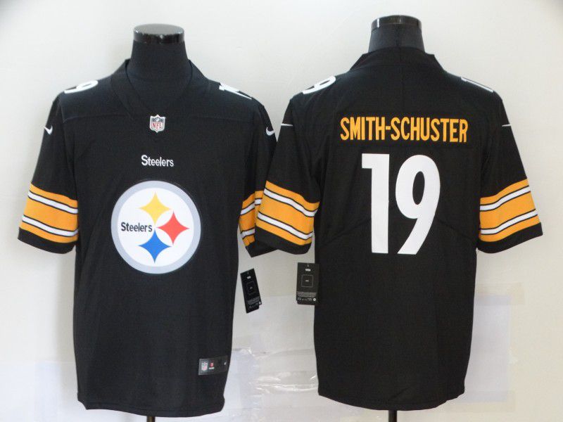 Men Pittsburgh Steelers 19 Smith-schuster Black Nike Team logo fashion NFL Jersey
